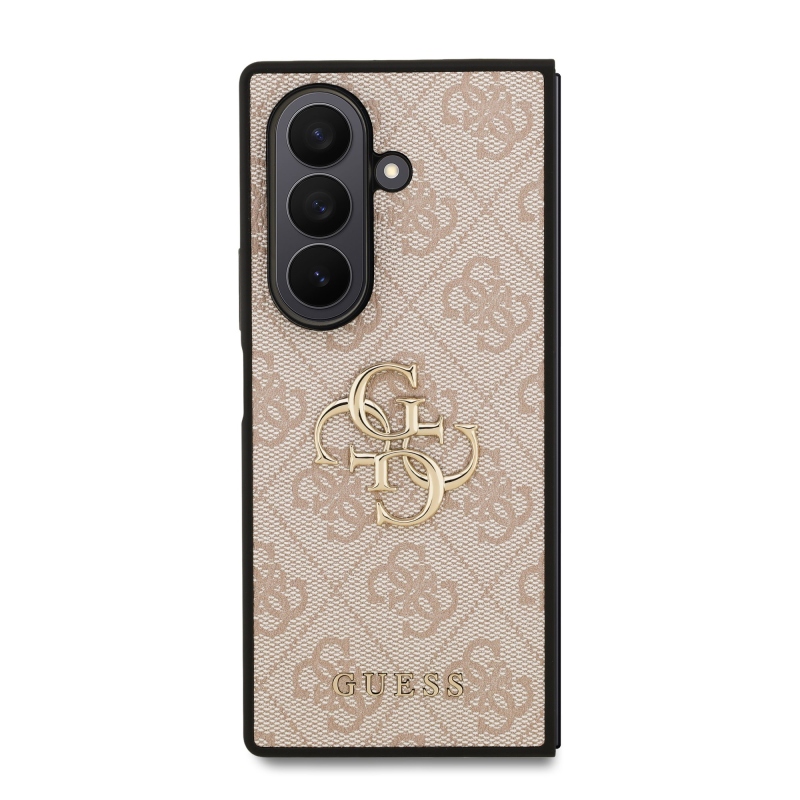 Guess PU 4G Metal Logo Zadní Kryt pro Samsung Galaxy Z Fold 7 Pink