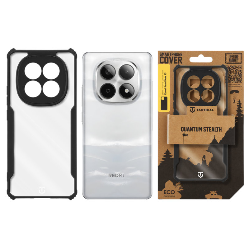 Tactical Quantum Stealth Kryt pro Xiaomi Redmi Note 15 5G Clear/Black
