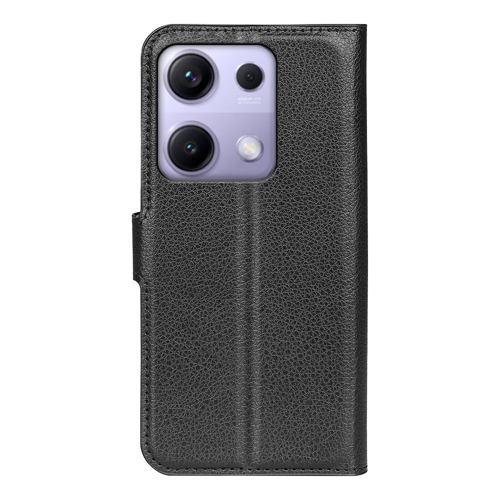 Litchi knížkové pouzdro na Xiaomi Redmi Note 14S - černé