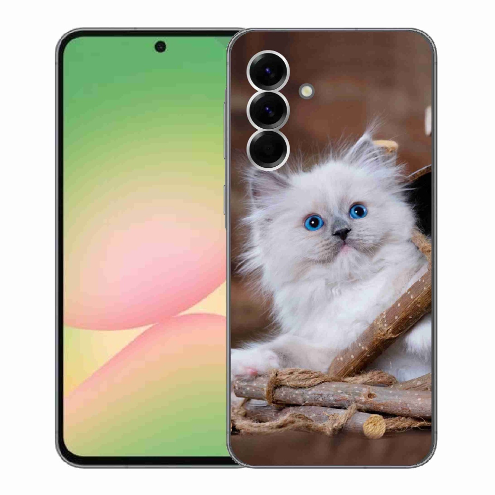 Gelový kryt mmCase na Samsung Galaxy A56 5G - bílé kotě