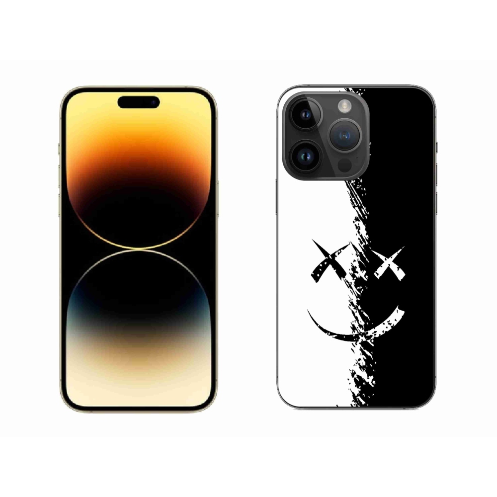 Gelový kryt mmCase na iPhone 14 Pro Max - černobílý smajlík