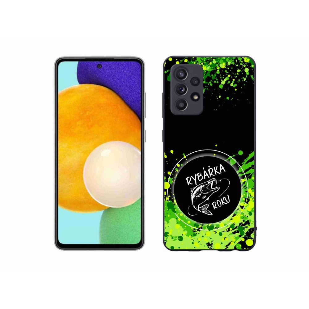 Gelový kryt mmCase na Samsung Galaxy A52s 5G - rybářka roku černé pozadí