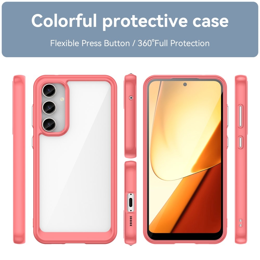 Gelový obal s pevnými zády na Samsung Galaxy S23 FE - červený