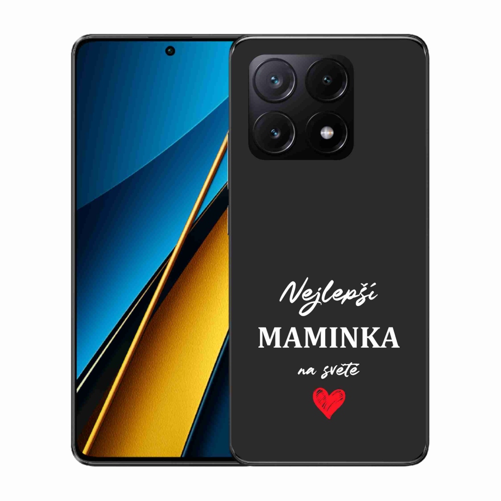 Gelový kryt mmCase na Xiaomi Poco X6 Pro 5G - nejlepší maminka 1 černé pozadí