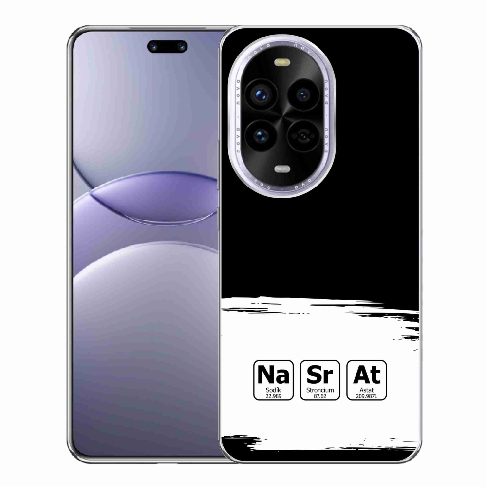 Gelový kryt mmCase na Huawei Nova 13 Pro 5G - chemické prvky bíločerné pozadí