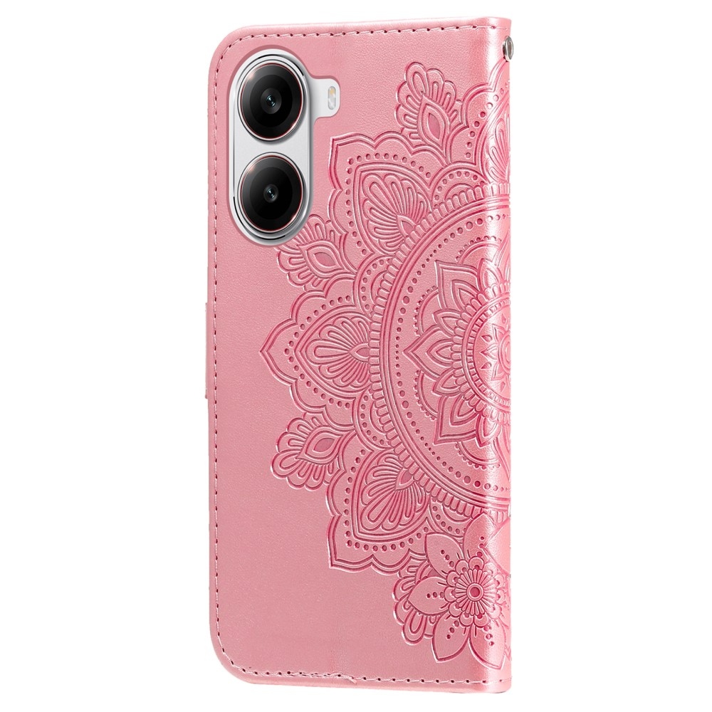Mandala knížkové pouzdro na Xiaomi Poco X7 Pro 5G - růžové