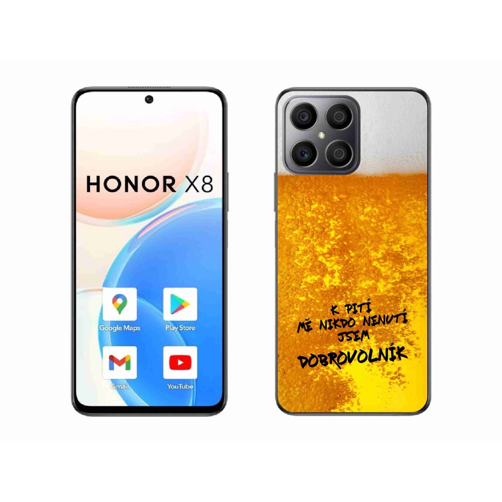 Gelový kryt mmCase na Honor X8 4G - pivní motiv 4