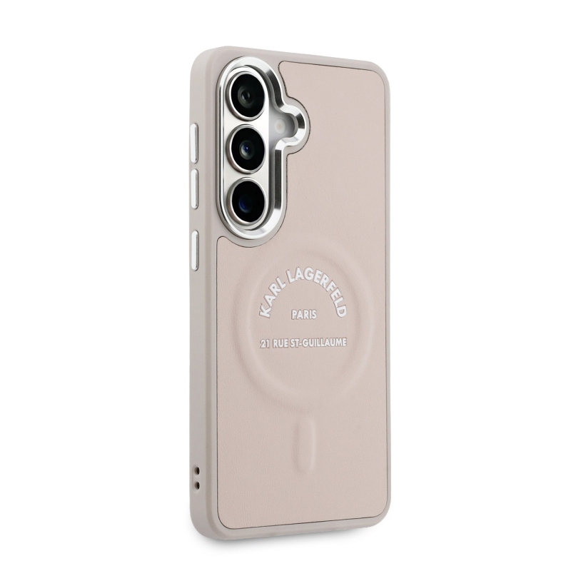 Karl Lagerfeld PU RSG Logo Magnetic Zadní Kryt pro Samsung Galaxy S26+ Pink