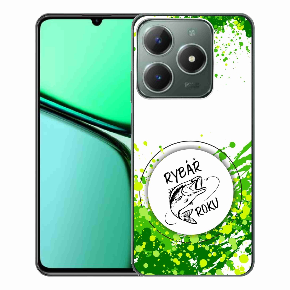 Gelový kryt mmCase na Realme C61 - rybář roku bílé pozadí