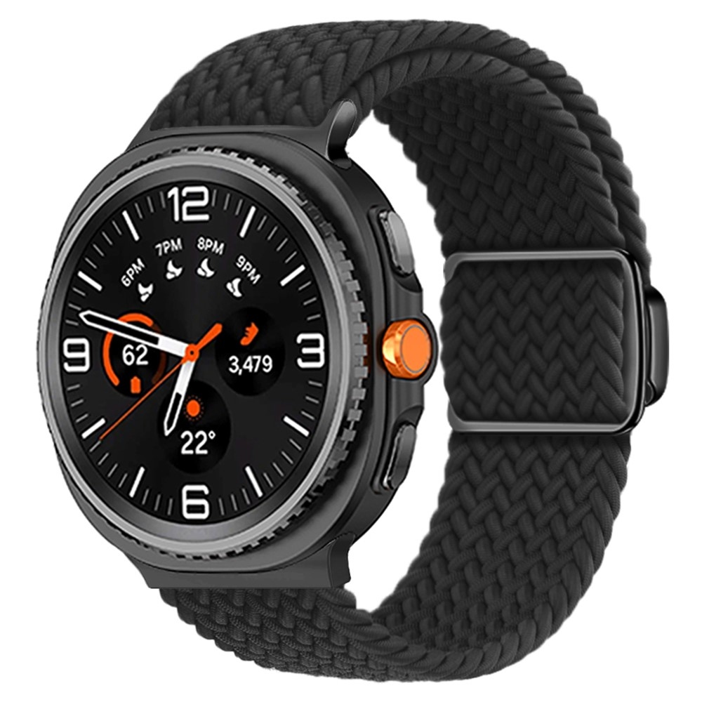Clasp nylonový řemínek na Samsung Galaxy Watch8 Classic 46mm/Watch8 44mm/40mm - černý