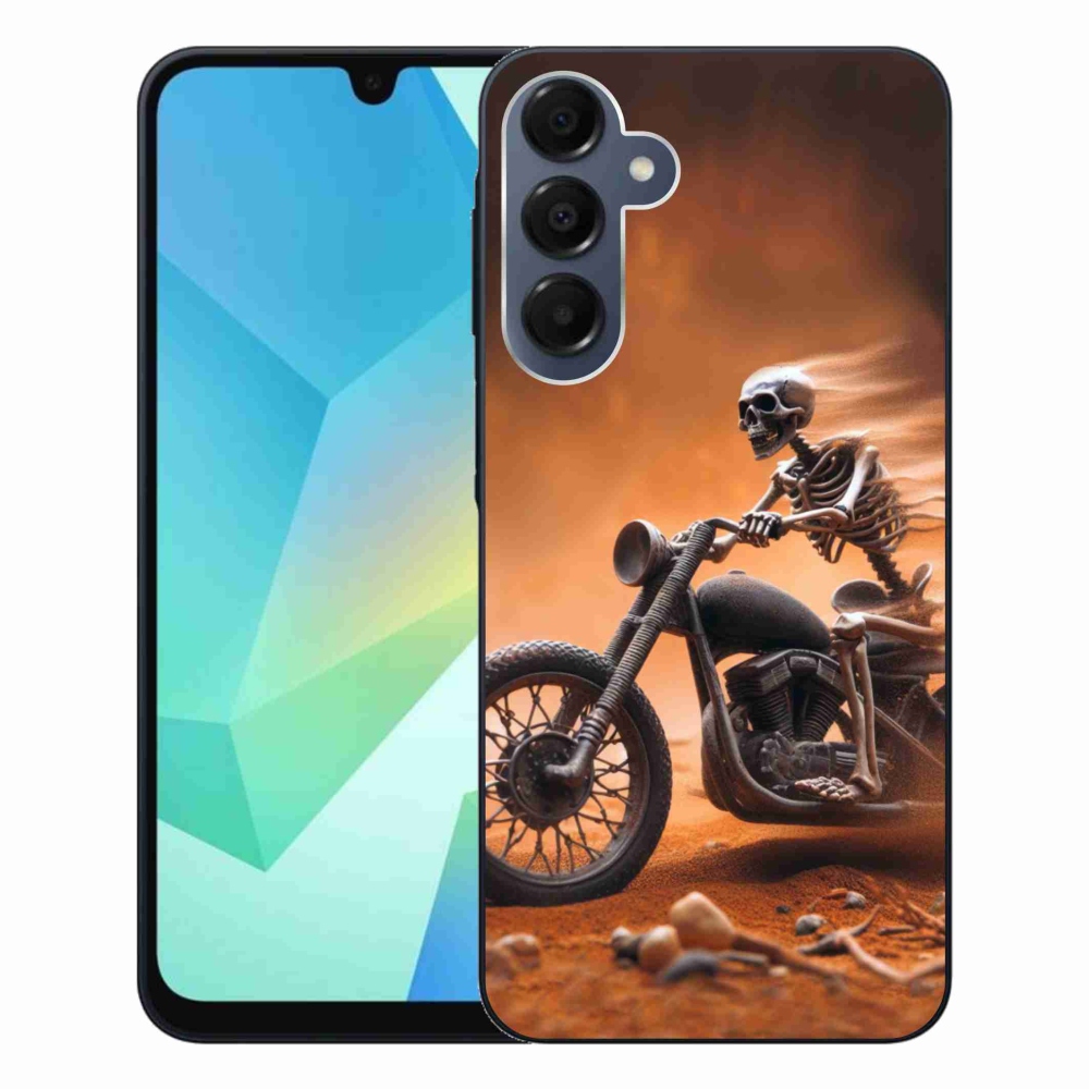 Gelový kryt mmCase na Samsung Galaxy A16 4G/5G - kostra na motorce