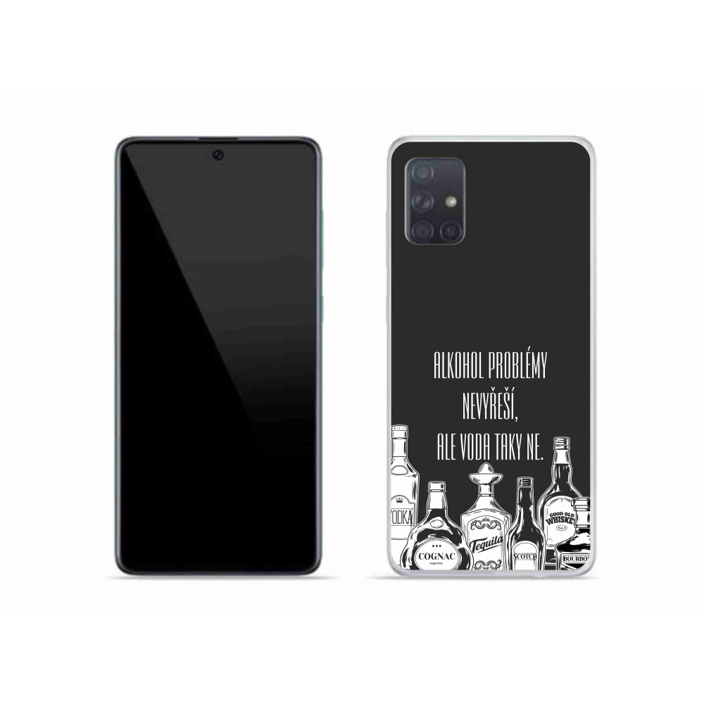Gelový kryt mmCase na Samsung Galaxy A51 - vtipný text černé pozadí