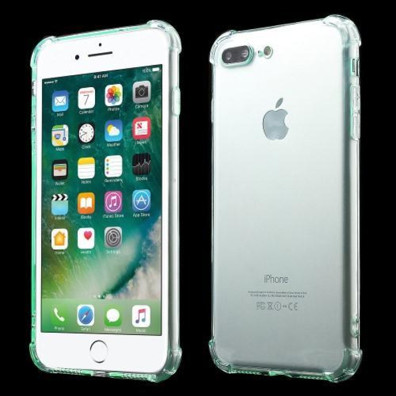 Clear gelový obal na iPhone 8 Plus a iPhone 7 Plus - zelený