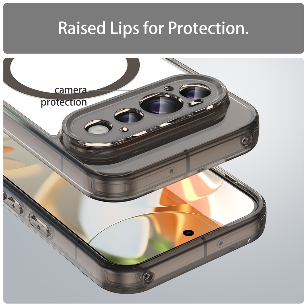 Clear gelový obal s pevnými zády a MagSafe na Google Pixel 11 - černý