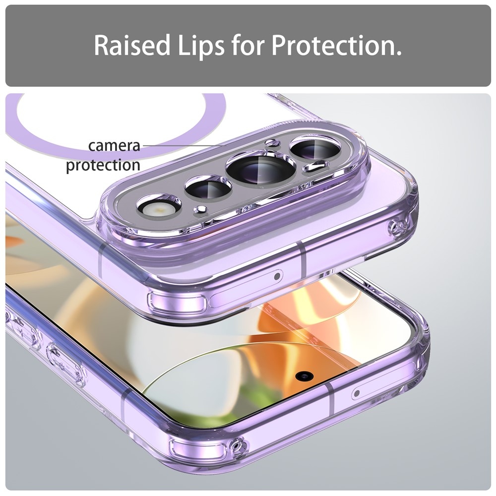 Clear gelový obal s pevnými zády a MagSafe na Google Pixel 11 - fialový