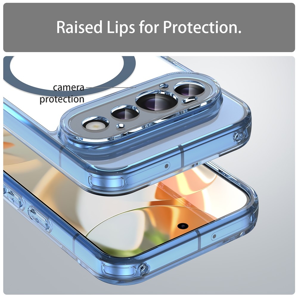 Clear gelový obal s pevnými zády a MagSafe na Google Pixel 11 - modrý