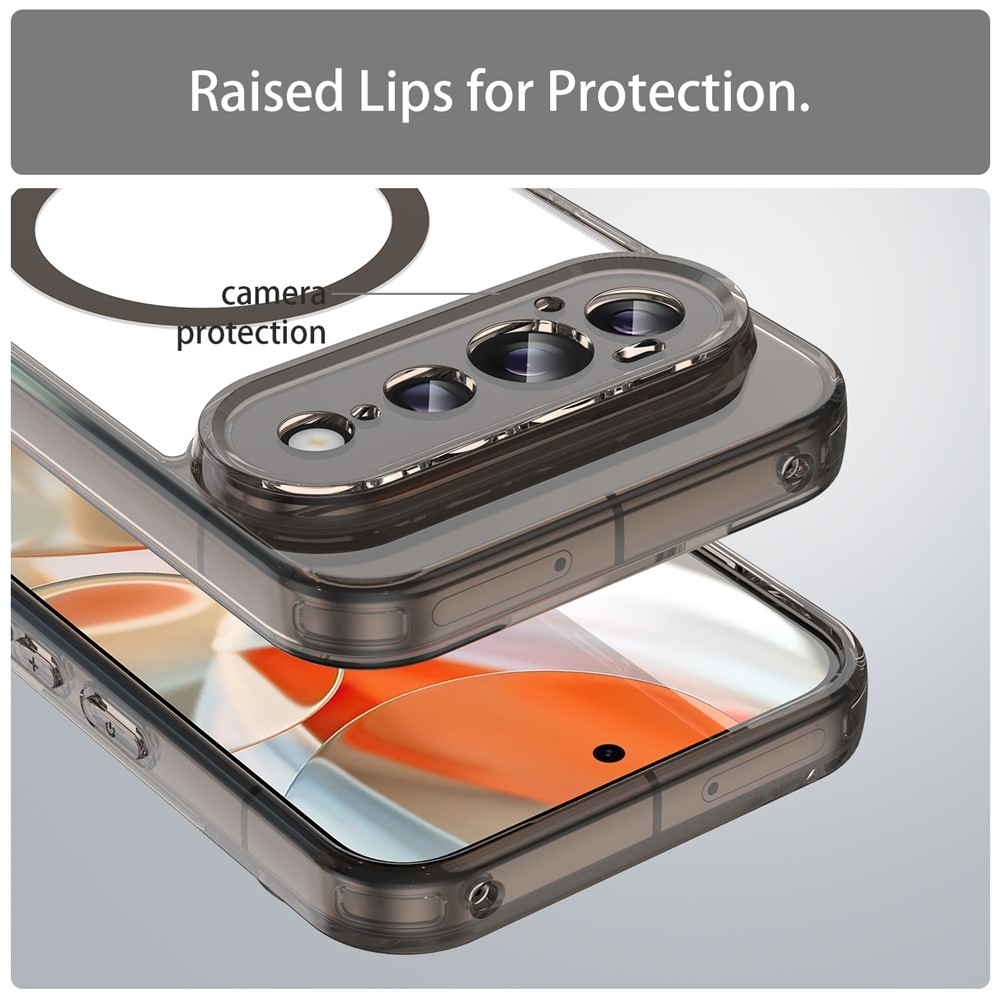 Clear gelový obal s pevnými zády a MagSafe na Google Pixel 11 Pro - černý