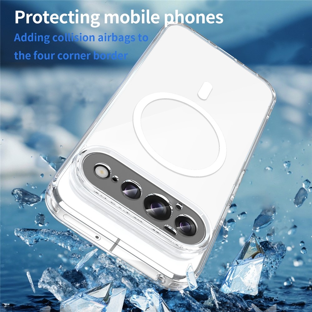 Clear gelový obal s pevnými zády a MagSafe na Google Pixel 11 Pro - průhledný