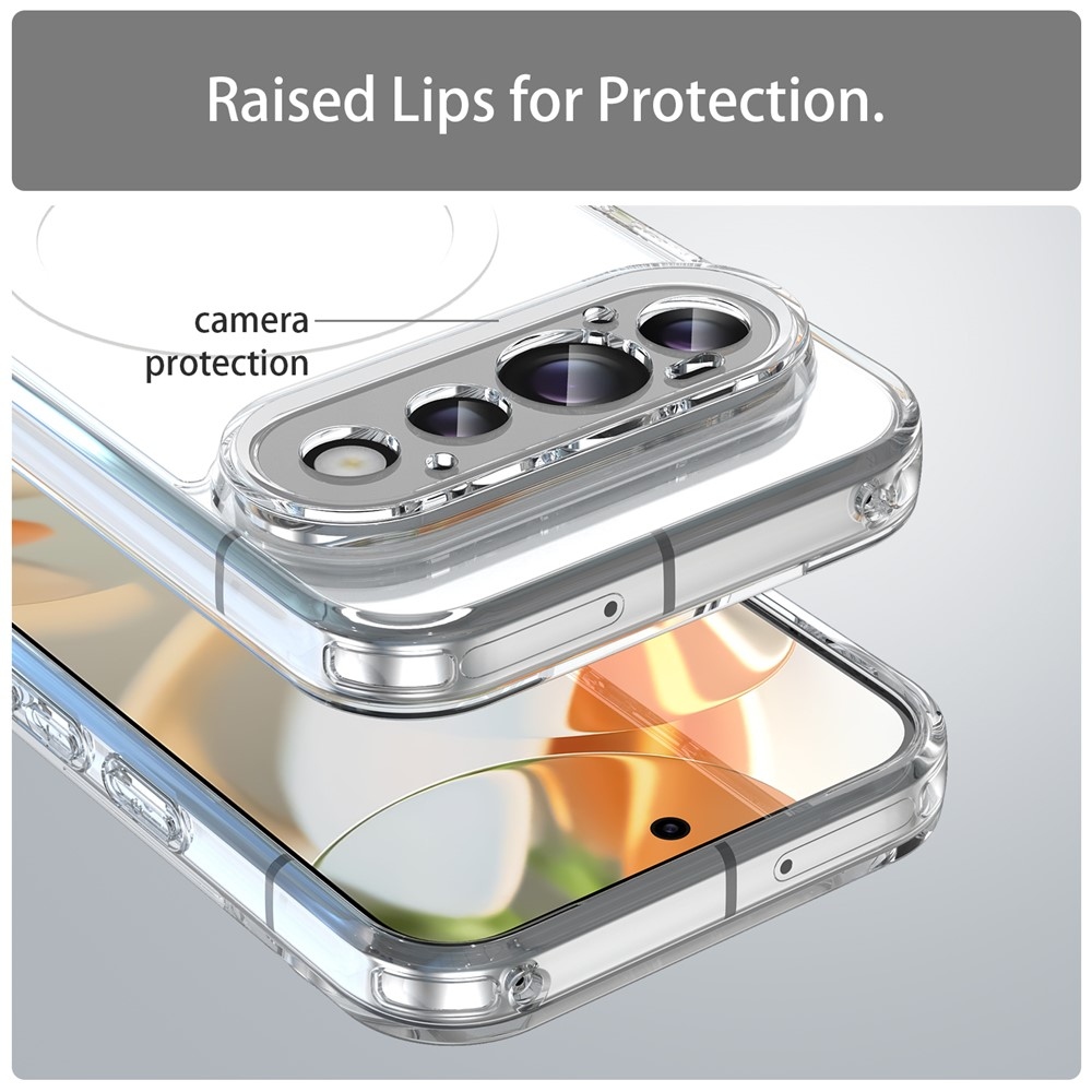 Clear gelový obal s pevnými zády a MagSafe na Google Pixel 11 - průhledný