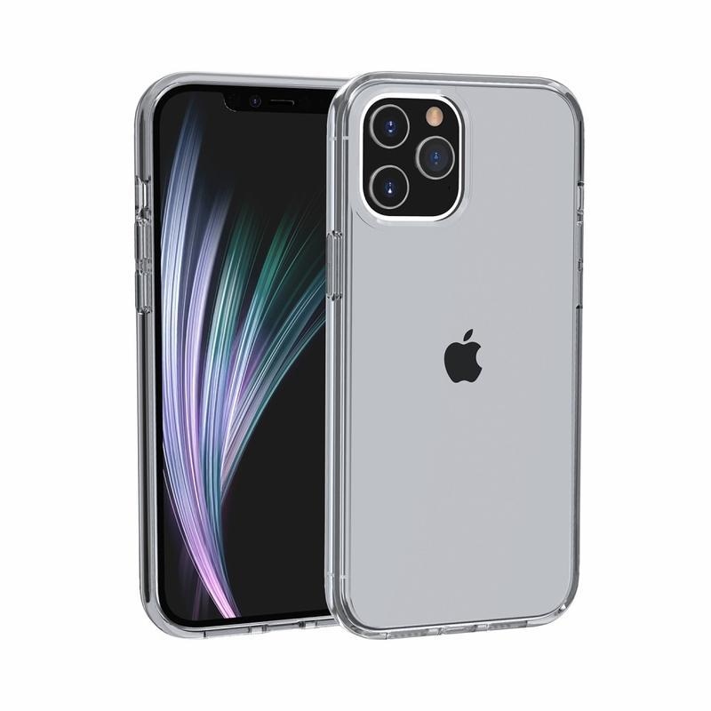 Clear gelový obal s pevnými zády pro mobil iPhone 12 - šedý