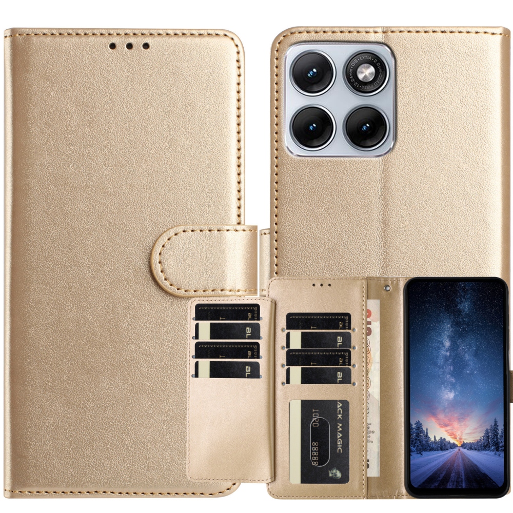 Clots knížkové pouzdro na Motorola Edge 70 Fusion 5G - zlaté