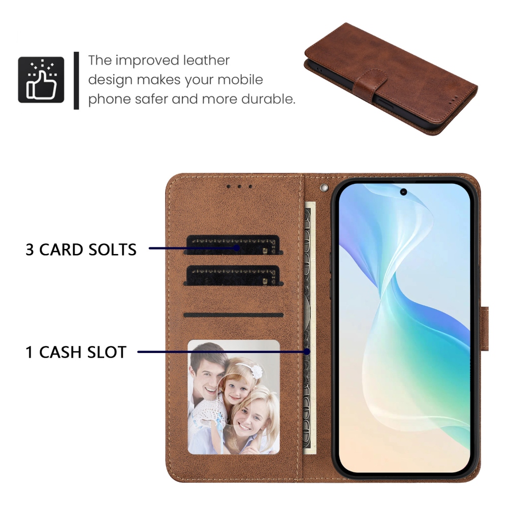 Clots knížkové pouzdro na Oppo Reno 16 FS 5G - hnědé