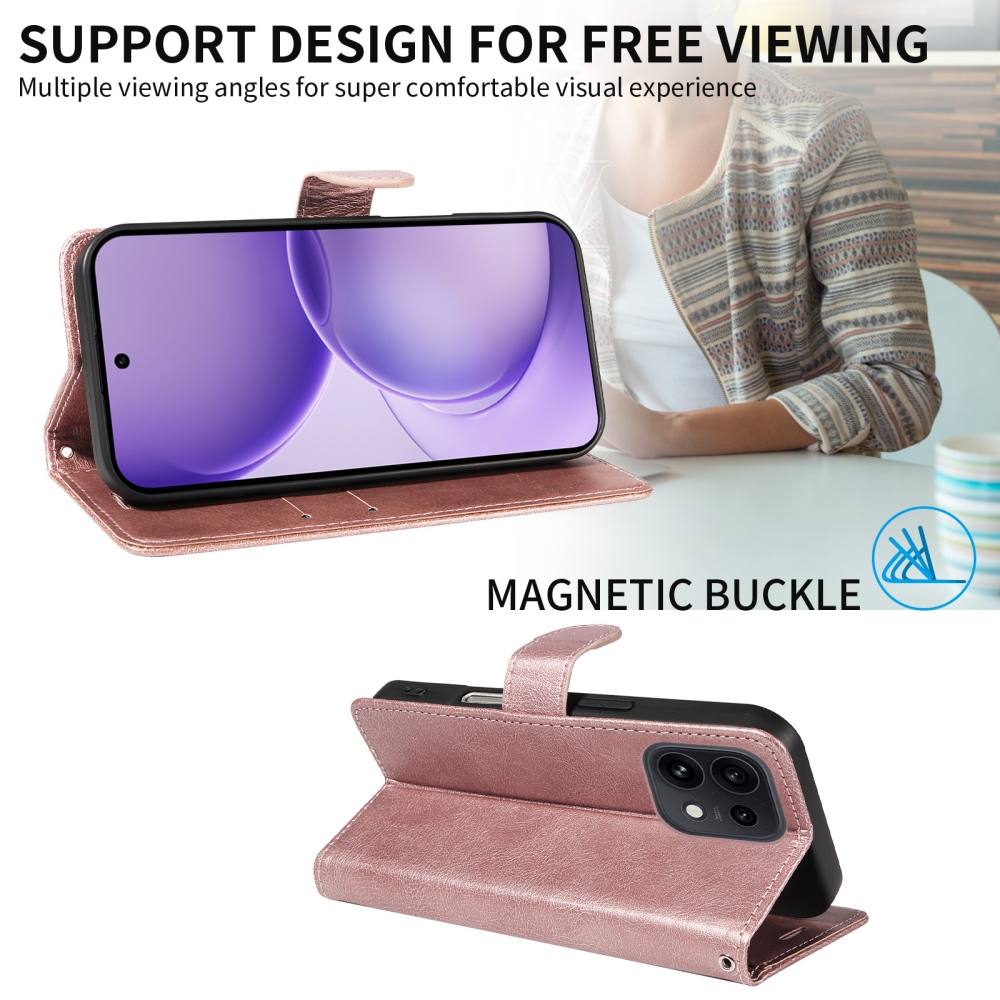 Clots knížkové pouzdro na Oppo Reno 16 Pro 5G/Oppo Reno 16 5G - růžové