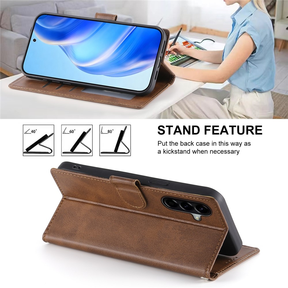 Clots knížkové pouzdro na Samsung Galaxy A57 5G - hnědé