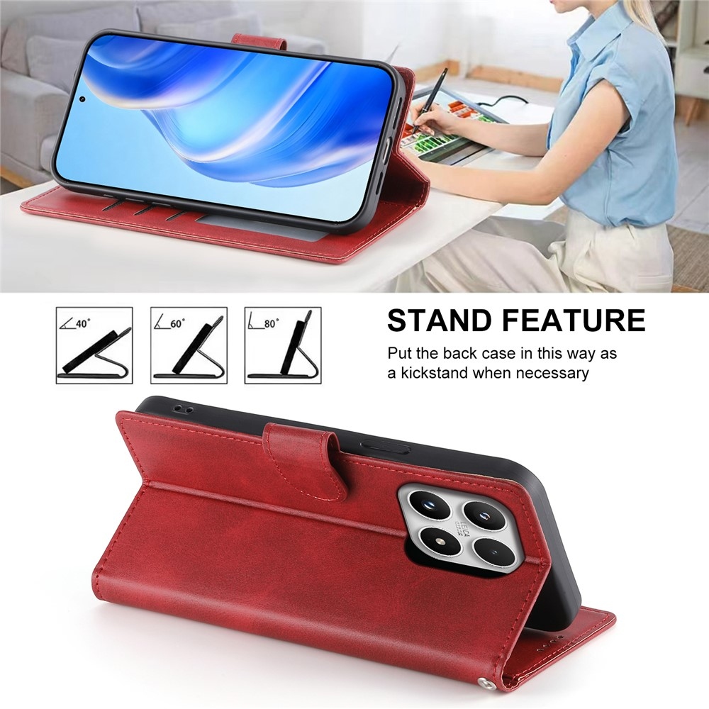 Calf knížkové pouzdro na Xiaomi 17 - červené