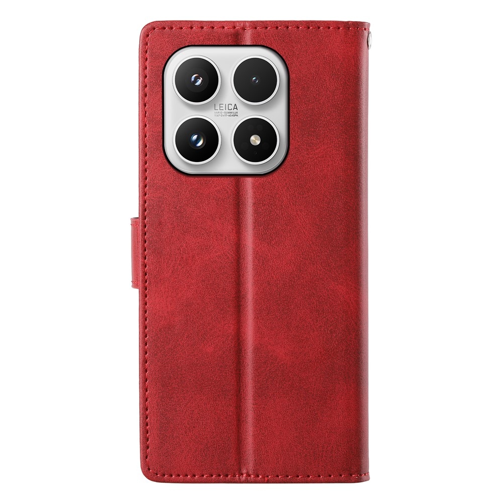 Calf knížkové pouzdro na Xiaomi 17 - červené