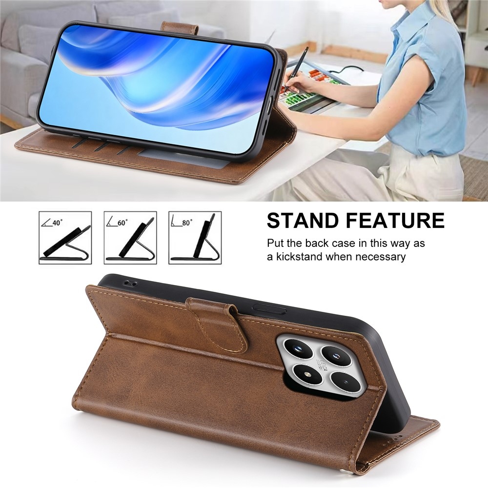 Calf knížkové pouzdro na Xiaomi 17 - hnědé