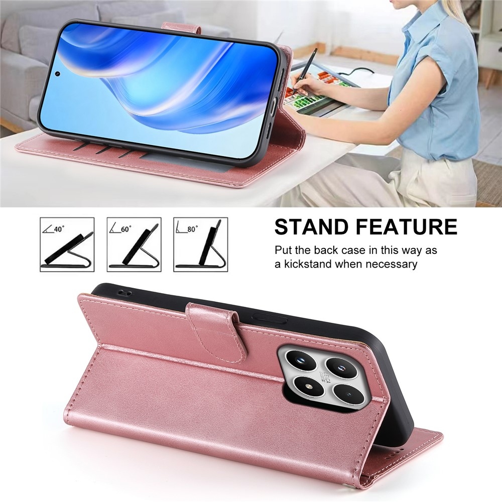 Calf knížkové pouzdro na Xiaomi 17 - růžové