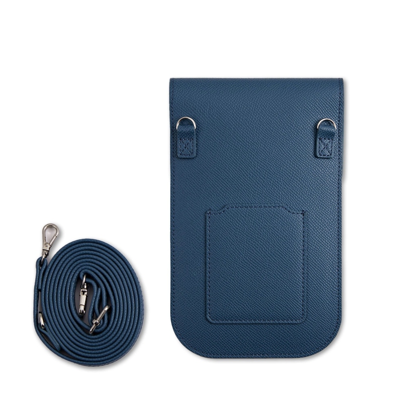 Guess PU Grained Triangle Logo Taška na Telefon Blue