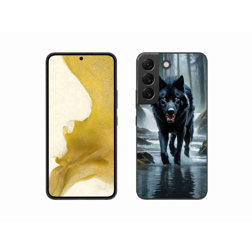 Gelový kryt mmCase na Samsung Galaxy S22 5G - černý vlk