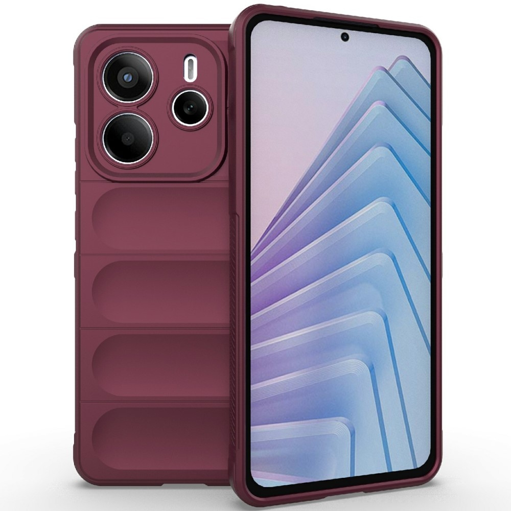 Rugg odolný gelový obal na Xiaomi Redmi Note 14 5G - vínový