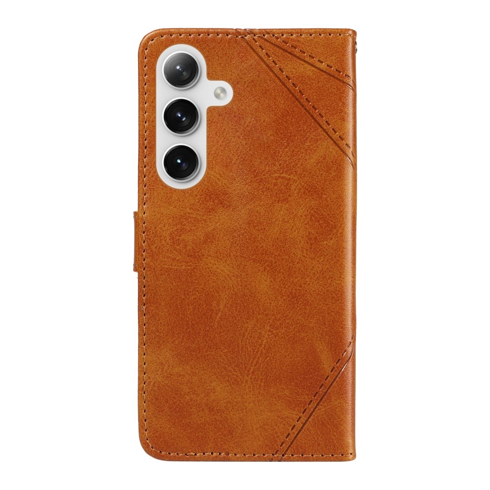 Triangle knížkové pouzdro na Samsung Galaxy S24+/S25+ - hnědé