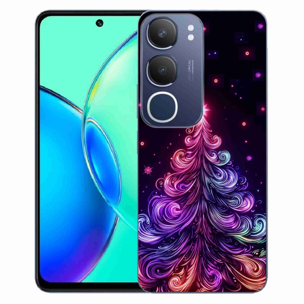 Gelový kryt mmCase na Vivo Y19s - neonový vánoční stromek 1