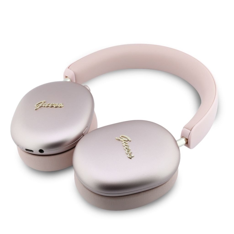 Guess Metallic Script Logo ENC Bezdrátová Sluchátka Pink