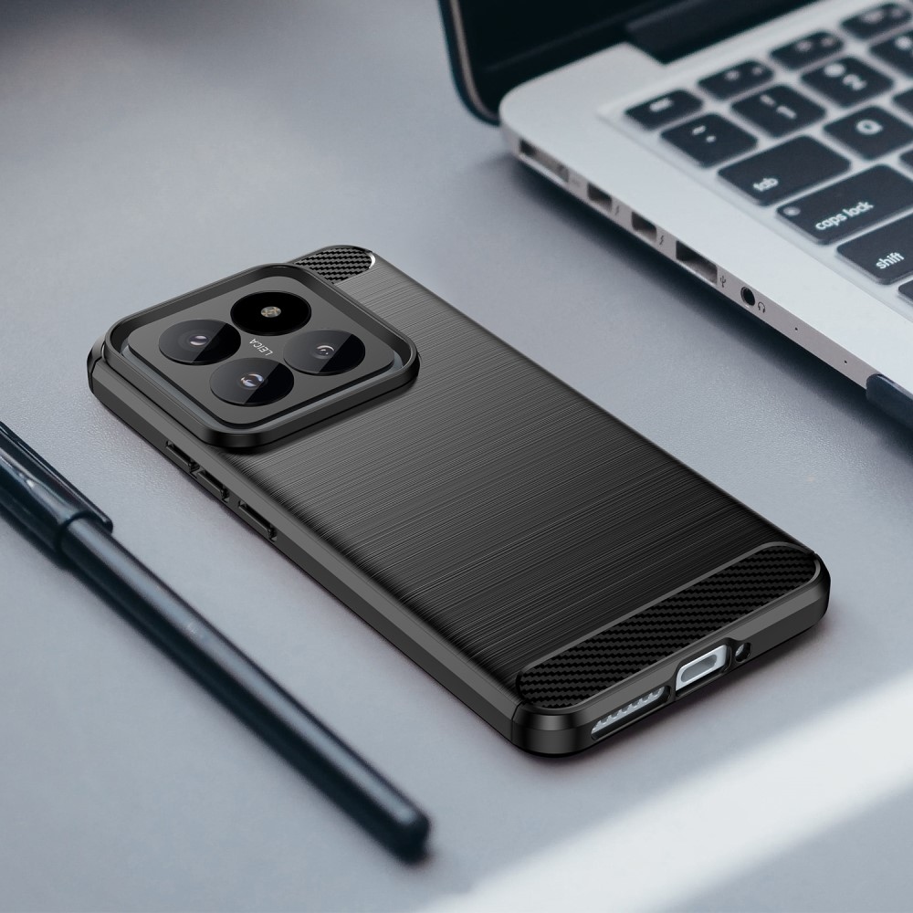 Carbon odolný gelový obal na Xiaomi 14 Pro - černý
