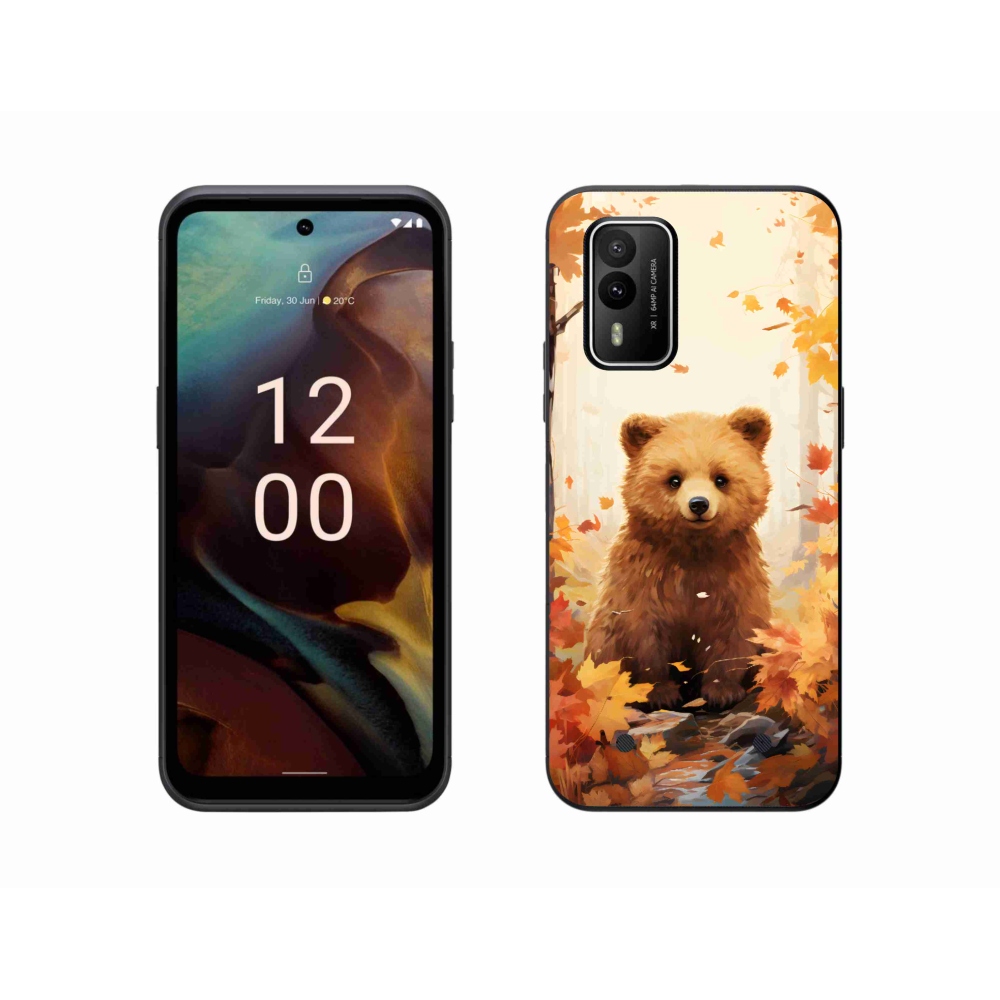 Gelový kryt mmCase na Nokia XR21 - medvěd v lese