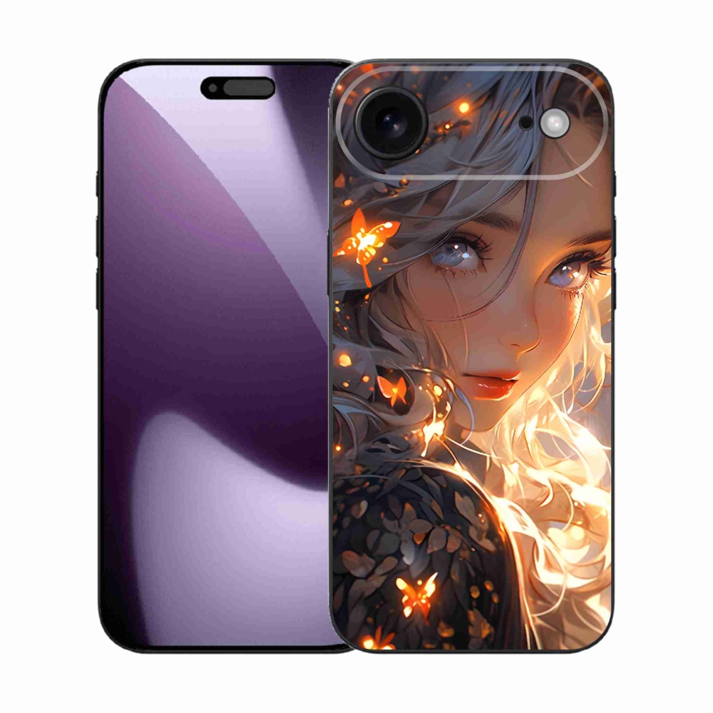 Gelový kryt mmCase na iPhone 17 Air - dívka a motýli