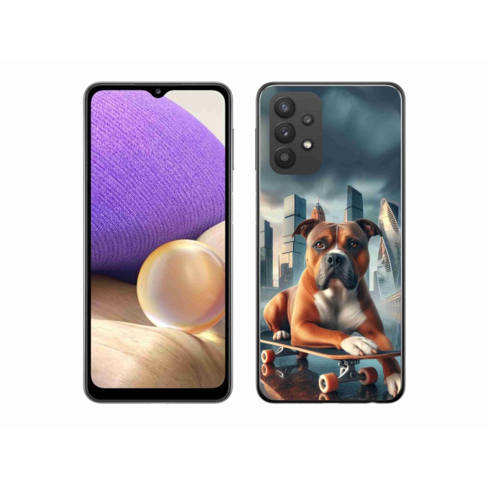 Gelový kryt mmCase na Samsung Galaxy A32 5G - pes na skateboardu