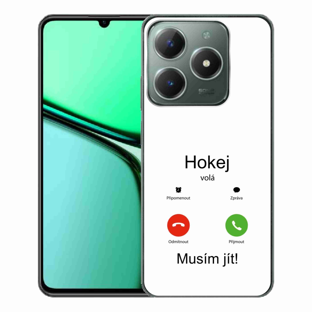 Gelový kryt mmCase na Realme C61 - hokej volá bílé pozadí