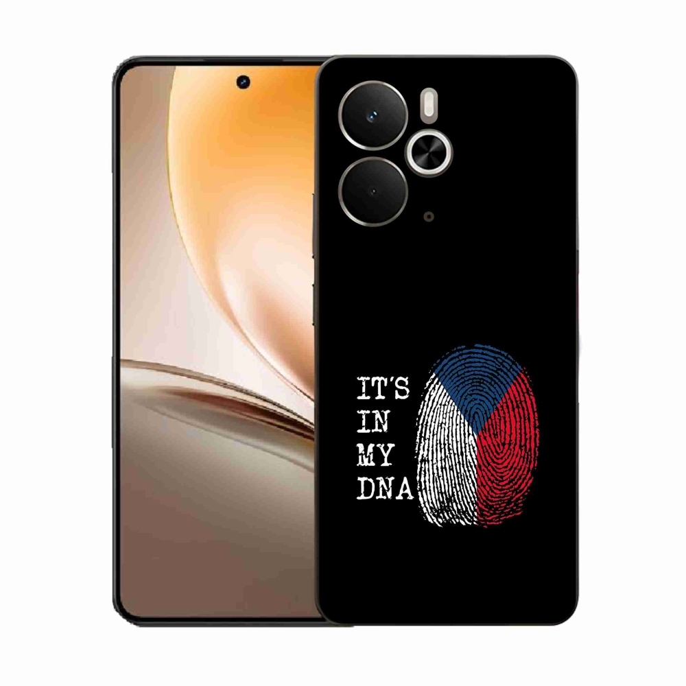 Gelový kryt mmCase na Realme 14 5G - vlajka otisk prstu černé pozadí