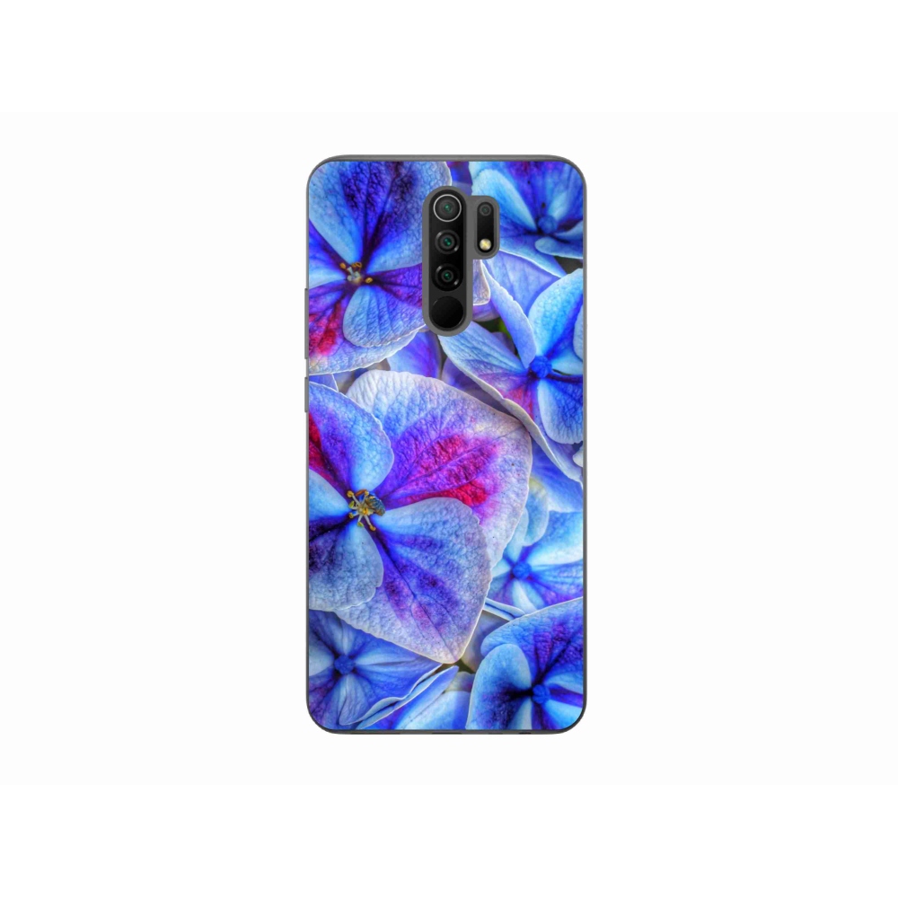 Gelový kryt mmCase na mobil Xiaomi Redmi 9 - modré květy 1