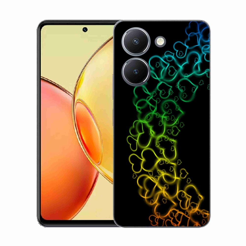 Gelový kryt mmCase na Vivo Y36 - barevná srdíčka