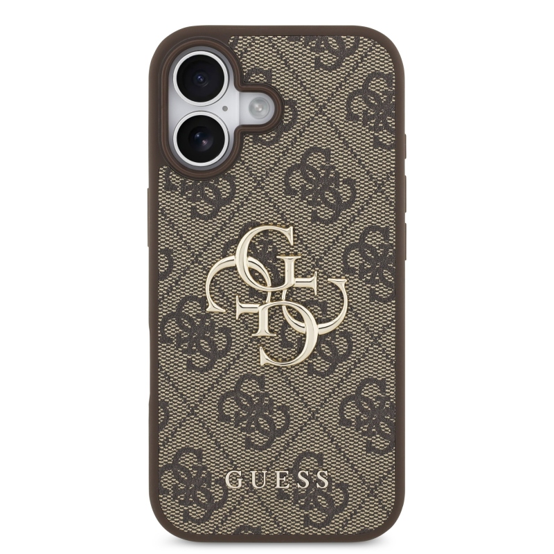Guess PU 4G Metal Logo Zadní Kryt pro iPhone 17 Brown