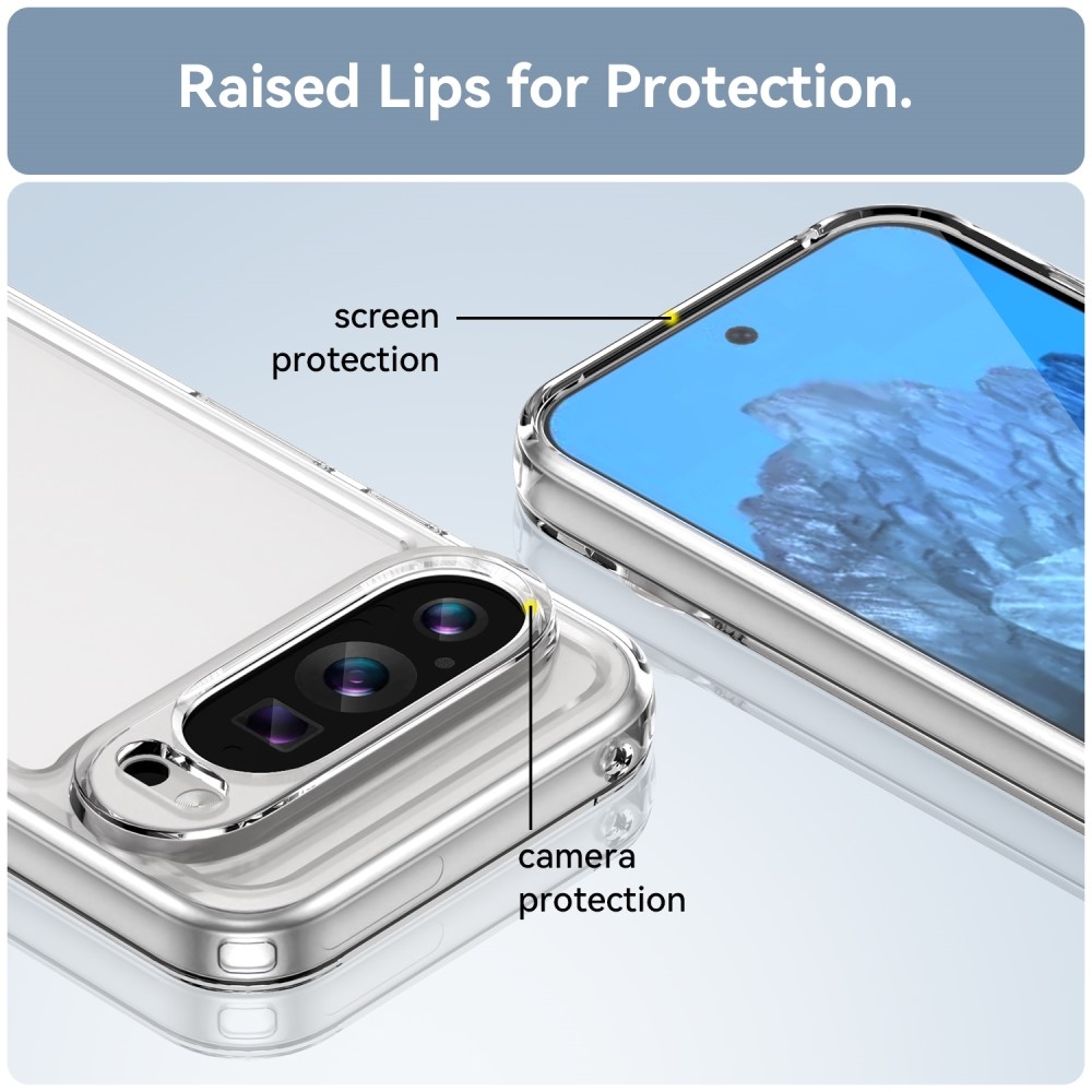 Gelový obal s pevnými zády na Google Pixel 9/9 Pro - průhledný