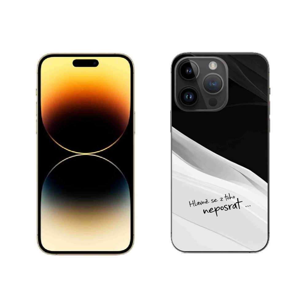 Gelový kryt mmCase na iPhone 14 Pro Max 6.7 - vtipný text 13 bíločerné pozadí