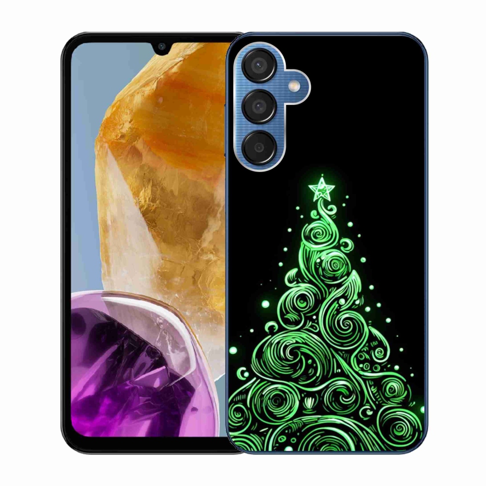 Gelový kryt mmCase na Samsung Galaxy M15 5G - neonový vánoční stromek 3